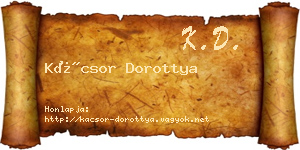 Kácsor Dorottya névjegykártya